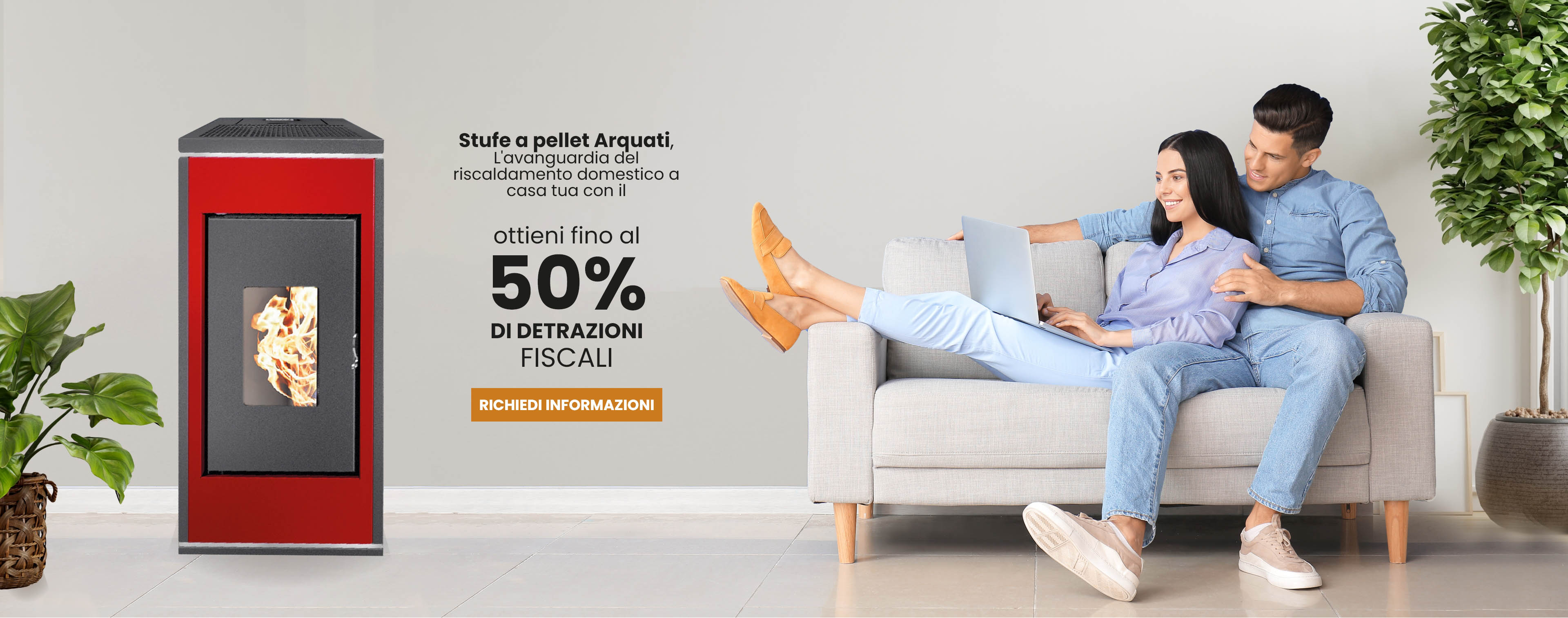 Stufe a pellet Arquati, L'avanguardia del riscaldamento domestico a casa tua con il 50% di detrazioni fiscali. Richiedi informazioni.